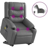 vidaXL Električni masažni naslonjač na podizanje od umjetne kože siva | shoptok.hr