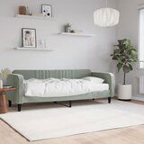  The Living Store Dnevna postelja z vzmetnico svetlo siva 80x200 cm žamet - Dnevna Postelja Z Vzmetnico, (21491403) Cene