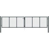  Mrežasta vrtna vrata od pocinčanog čelika 400 x 125 cm siva | shoptok.hr