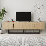 Marckeric TV omarica v hrastovem dekorju v naravni barvi 200x55 cm Titan – | Shoptok.si