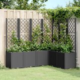 vidaXL Cvetlično korito z oporno mrežo črno 160x120x140 cm PP Cene