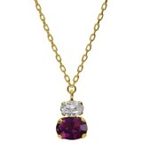 Victoria Cruz gemma amethyst gold ogrlica sa swarovski kristalima ( a4512-11dg ) | ePonuda.com