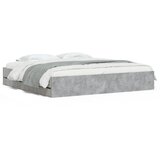 Maison Chic Posteljni okvir - Dvoposteljna postelja - Zakonska postelja s predali betonsko siv 200x200cm inženirski les, (21694573) | Shoptok.si