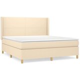 vidaXL Krevet s oprugama i madracem krem 160x200 cm od tkanine | shoptok.hr