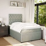 vidaXL Krevet s oprugama i madracem svjetlosivi 120x190 cm baršunasti | shoptok.hr