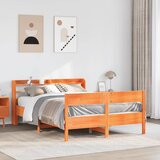 vidaXL Posteljni okvir brez vzmetnice voščeno rjav 120x200 cm borovina Cene