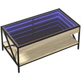 vidaXL Stolić s beskonačnim LED svjetlima boja hrasta 90x50x38 cm | shoptok.hr