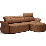 ELTAP Rumena/rjava žametna raztegljiva/s prostorom za shranjevanje kotna sedežna garnitura (desni kot/z ležalnikom) Beneth – | Shoptok.si