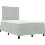vidaXL Box Spring Krevet s Madracem & LED Svjetlom Svjetlosiva 120x200 cm Baršun | shoptok.hr