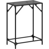 Maison Chic konzolna miza - miza ob steni s črno stekleno površino 60x35x81 cm jeklo, (21786019) Cene