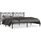  The Living Store Kovinski posteljni okvir z vzglavjem črn 193x203 cm - Posteljni Okvir, (21496658) | Shoptok.si