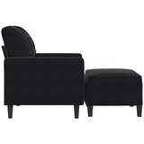  Fotelja s tabureom crna 60 cm baršunasta | shoptok.hr