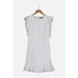 Trendyol Ženska haljina Frill Detaljna bijela | siva Cene