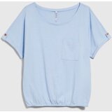 Marisse Blue Cotton T-Shirt With Pocket | Shoptok.si