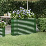  Povišena vrtna gredica od pocinčanog čelika 114 x 40 x 68 cm zelena | shoptok.hr
