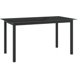 In vrtni stol crni 150 x 90 x 74 cm od aluminija i stakla Cijene