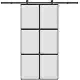  Klizna vrata s priborom 102,5x205 cm kaljeno staklo i aluminij | shoptok.hr