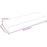  Stenska polica temno rjava 60x20x6 cm trdna hrastovina | Shoptok.si