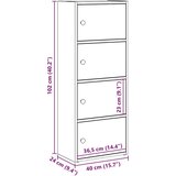 vidaXL Regal za knjige boja betona 40x24x102 cm konstruirano drvo | shoptok.hr