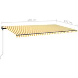  Tenda na ručno uvlačenje s LED svjetlima 600x350 cm žuto-bijela | shoptok.hr