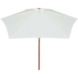 vidaXL Suncobran 270 x 270 cm s drvenom šipkom krem bijeli | shoptok.hr