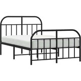  Metalni okvir kreveta uzglavlje i podnožje crni 120x190 cm | shoptok.hr