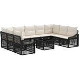 vidaXL Vrtna sedežna garnitura 10 pcs Črna poli ratan, (5000271810) | Shoptok.si