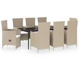  9-dijelni vrtni blagovaonski set s jastucima bež | shoptok.hr