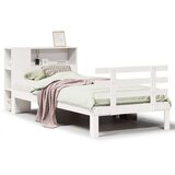  Knjižna postelja brez vzmetnice bela 75x190 cm trdna borovina | Shoptok.si