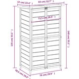 vidaXL Vrtna lopa za orodje rjava 83x57x140 cm trdna borovina | Shoptok.si