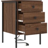 vidaXL Nočna omarica Rjavi hrast 42 x 41 x 61 cm Konstruiran les | Shoptok.si