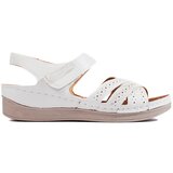 Shelvt Women's white Velcro sandals | shoptok.hr