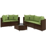  6-dijelni set vrtnih sofa od poliratana s jastucima smeđi | shoptok.hr