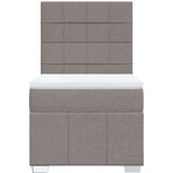 vidaXL Box spring postelja z vzmetnico taupe 90x200 cm blago | Shoptok.si