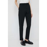 Calvin Klein Hlače s primesjo volne ženski, črna barva | Shoptok.si