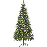  Umjetno božićno drvce s LED svjetlima i šiškama 210 cm | shoptok.hr