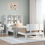 vidaXL Knjižna postelja brez vzmetnice bela 90x190cm trdna borovina | Shoptok.si