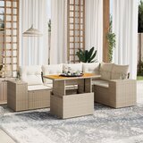 vidaXL 6-dijelni set vrtnih sofa s jastucima bež od poliratana | shoptok.hr