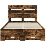 vidaXL Okvir za krevet s ladicama Dimljeni hrast 120 x 200 cm - Dimljeni hrast 120 x 200 cm | shoptok.hr