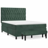 The Living Store Box spring postelja z vzmetnico temno zelena 140x200 cm žamet - Box Spring Postelja, (21492167) | Shoptok.si