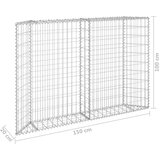 vidaXL trapezna gabionska gredica od pocinčanog čelika 150x20x100 cm | shoptok.hr