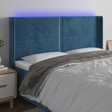  The Living Store LED posteljno vzglavje temno modro 163x16x118/128 cm žamet - LED Vzglavje, (21453792) Cene
