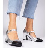 Gemre Silver women's pumps with black toe Radora | ePonuda.com