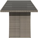  Vrtni stol sa staklenom pločom sivi 240x90x75 cm od poliratana | shoptok.hr