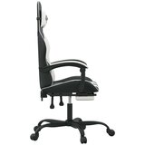  Gaming stol z oporo za noge črno in belo umetno usnje, (21378587) | Shoptok.si