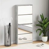 Ormarić za cipele s ogledalom 4 razine boja betona 63x17x134 cm | shoptok.hr