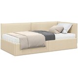vidaXL Kutni krevetni okvir s madracem 2 kom. Krema 90 x 190 cm Baršun - Krema 90 x 190 cm | shoptok.hr