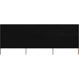  Vjetrobran s 3 panela od tkanine 400 x 120 cm crni | Eponuda.com