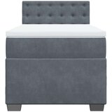 vidaXL Box spring postelja z vzmetnico temno siva žamet | Shoptok.si