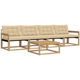  Set vanjskih sofa 5 pcs Bijela i bež 79 x 79 x 37 cm | shoptok.hr